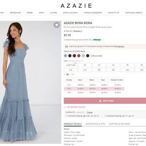 AZAZIE BORA BORA DUSTY BLUE SIZE A14